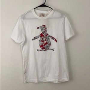 Men’s Original Penguin white shirt w/ red penguin
